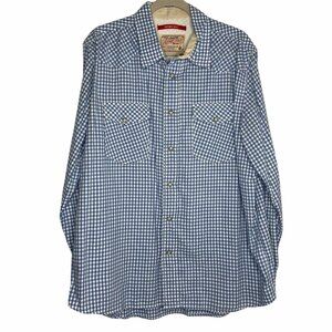Original Jeffrey Max Western Shirt Mens Size XLarge Blue Long‎ Sleeve Snap Front